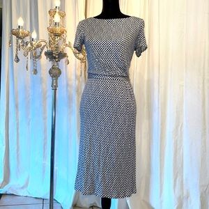 Tory Burch print dress blue small blue black and white print. Size S